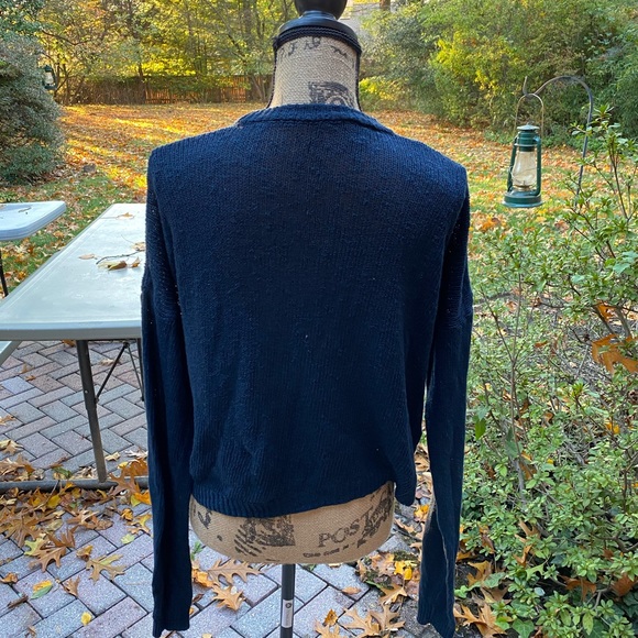 Navy cropped sweater Made in Italy - Picture 4 of 5